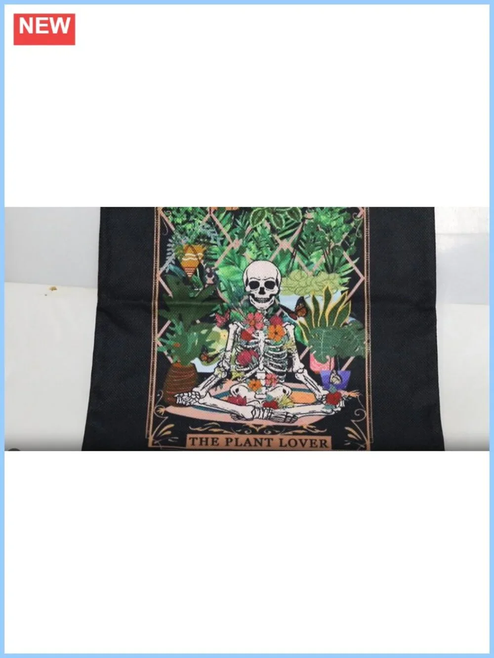 Skeleton Plant Tote Bag Tarot Card The Plant Lover Reusable Polyester